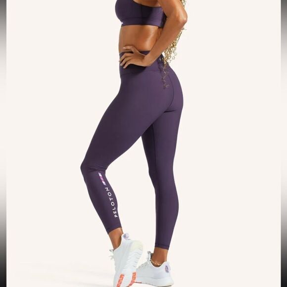 Peloton Pants - Peloton Cadent High Rise Purple Logo Leggings